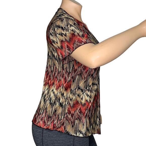 Lane Bryant Blouse Short Sleeve Multicolor Tribal Print Pullover Size 14/16 - Picture 7 of 9